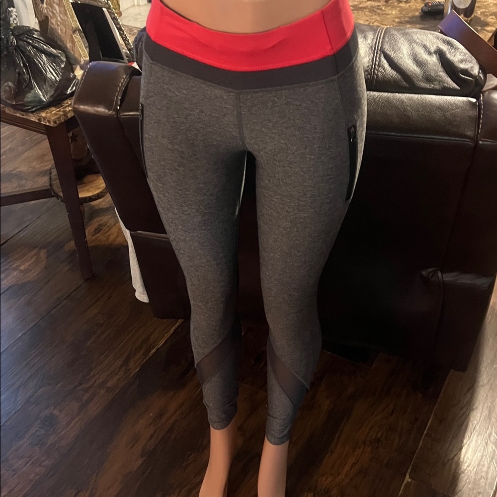 lululemon athletica Gray and Red Leggings - Picture 2 of 5